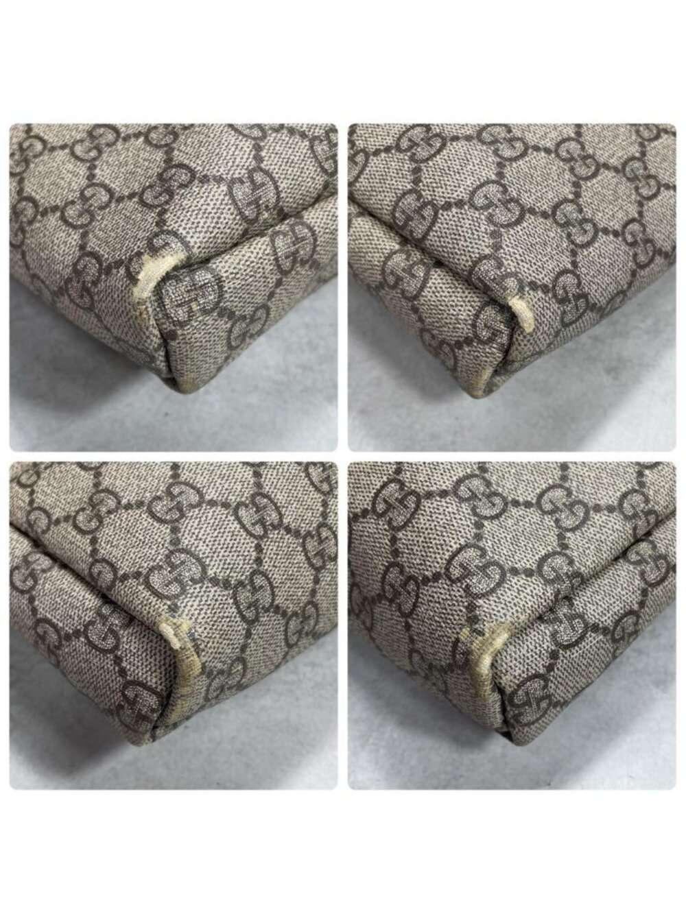 Gucci GG Shoulder Bag Brown Beige Leather Logo - Picture 9 of 10